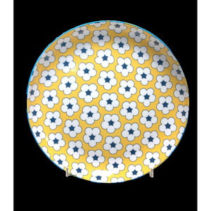 Christopher Vine Yellow Cotton Bud Salad/Dessert Plate